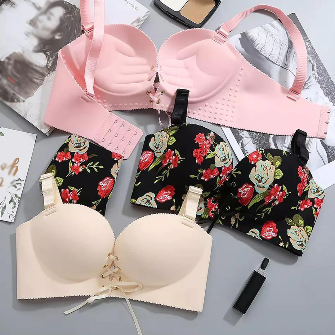Seamless Front Knot Pushup Bra