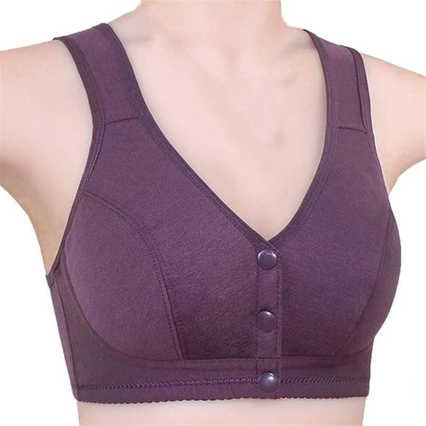 Front Button Cotton Comfort Bra – Easy Wear, Full Coverage