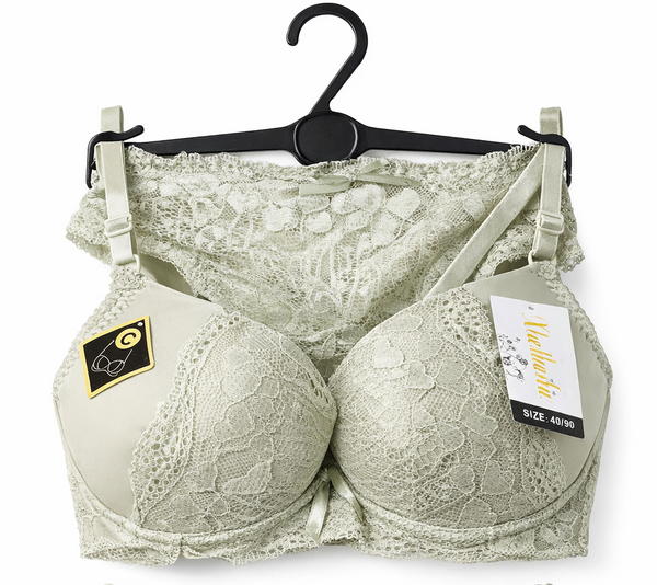 Wildwhisper Sage Lace Padded Bra & Panty Set