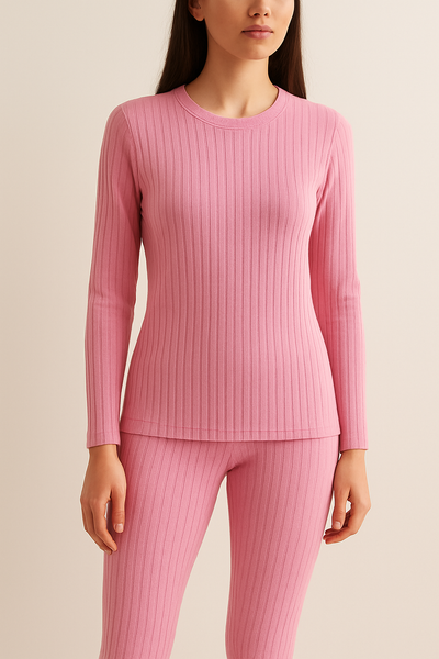 Winter Warmer Women Thermal Set with Long Sleeves and Long Pants, Suitable for Winter and Autumn Household/ Loungewear