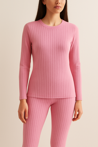 Winter Warmer Women Thermal Set with Long Sleeves and Long Pants, Suitable for Winter and Autumn Household/ Loungewear