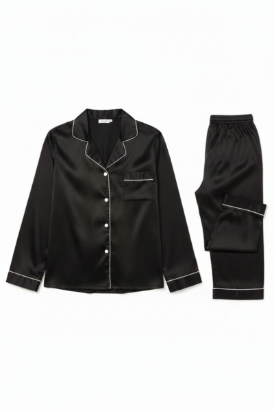 Classic Satin 2-piece PJ set - Black
