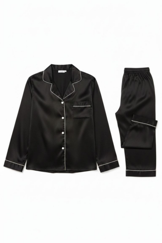 Classic Satin 2-piece PJ set - Black