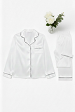 Classic Satin 2pc PJ Set - White