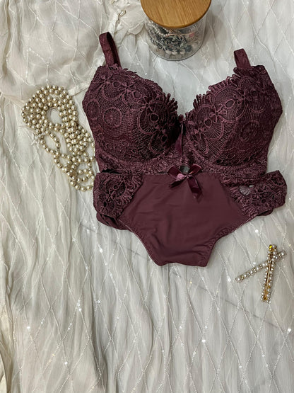 Double Padded Lace Bra Panty Set