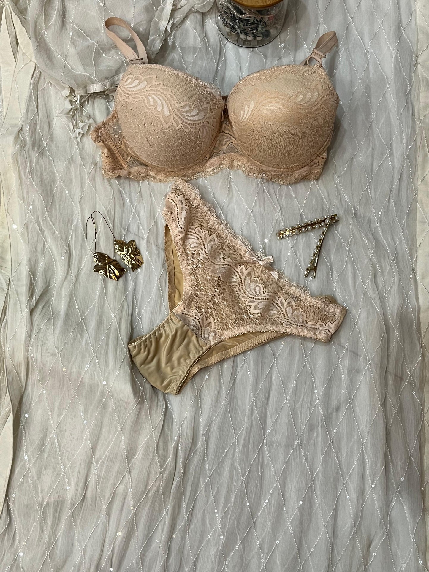 Double Padded Lace Bra Panty Set