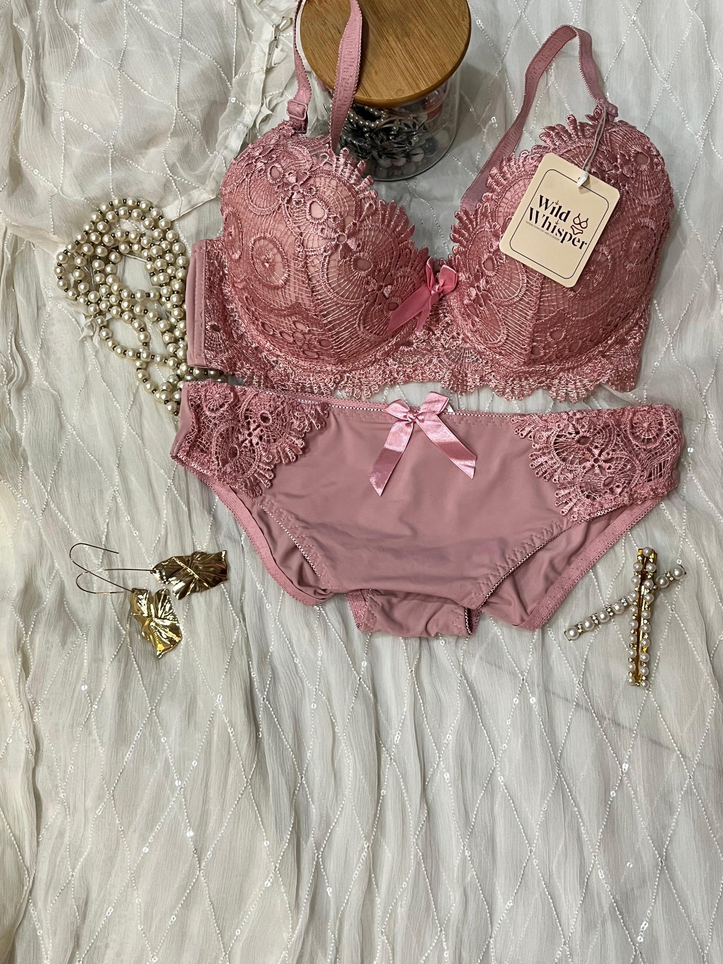 Double Padded Lace Bra Panty Set