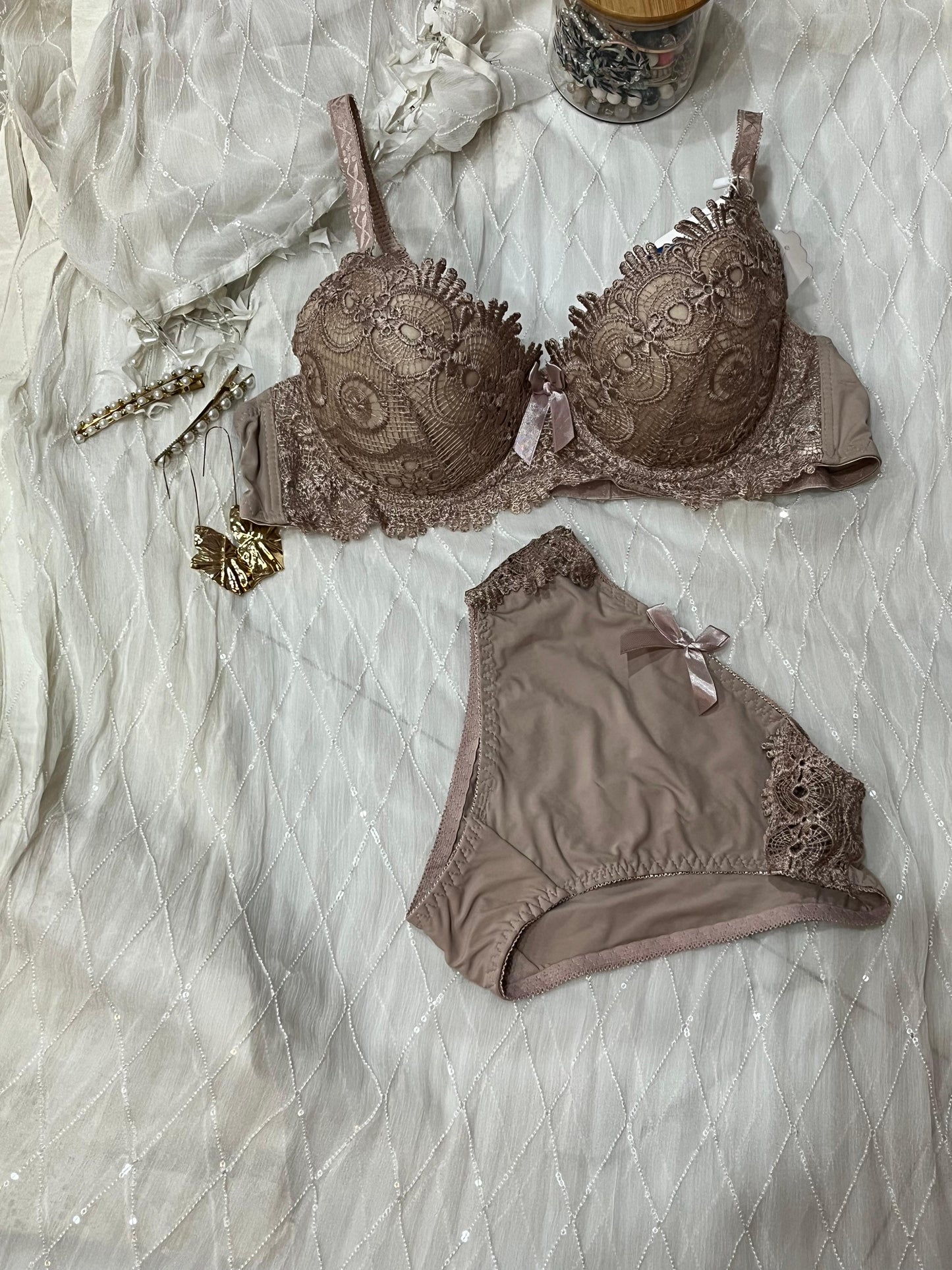 Double Padded Lace Bra Panty Set