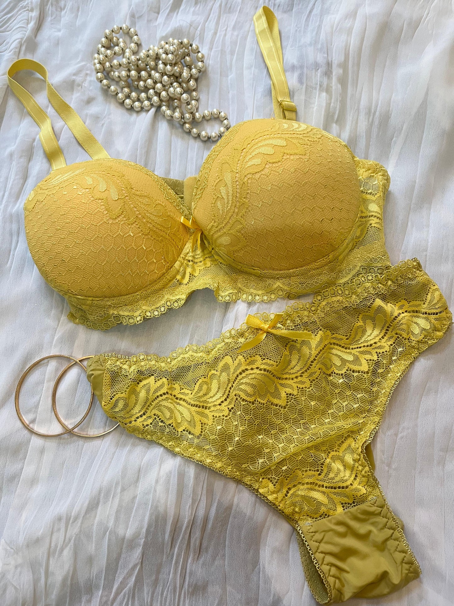 Double Padded Lace Bra Panty Set