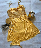 BABY DOLL 2 PC. SHORT NIGHTY WITH G-STRING THONG GOLDEN