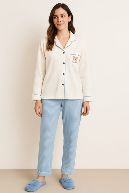 Sweet Style Teddy Bear Women Pajama Set - Loungewear