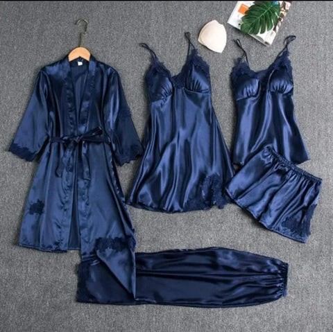5 piece Silk Nighty set