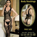 Classic Sexy Floral Lace Crotchless Bodystocking