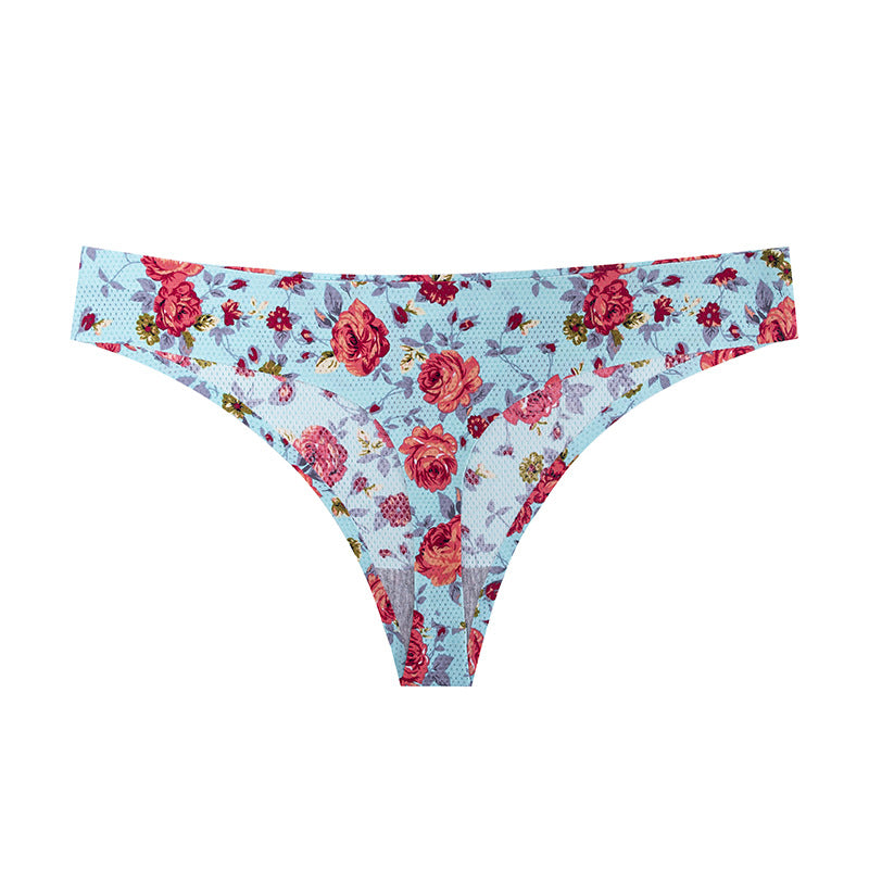 Mutilcolor Seamless Print Thongs G-String Panty
