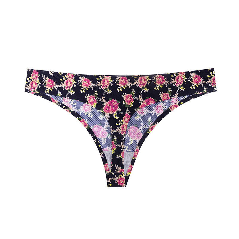 Mutilcolor Seamless Print Thongs G-String Panty