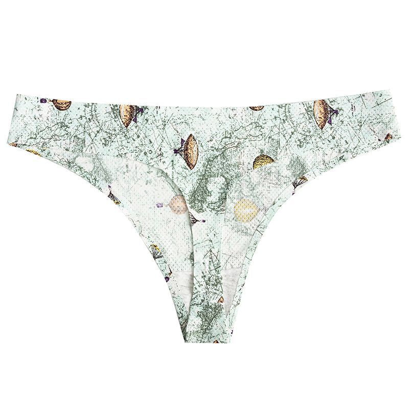 Mutilcolor Seamless Print Thongs G-String Panty