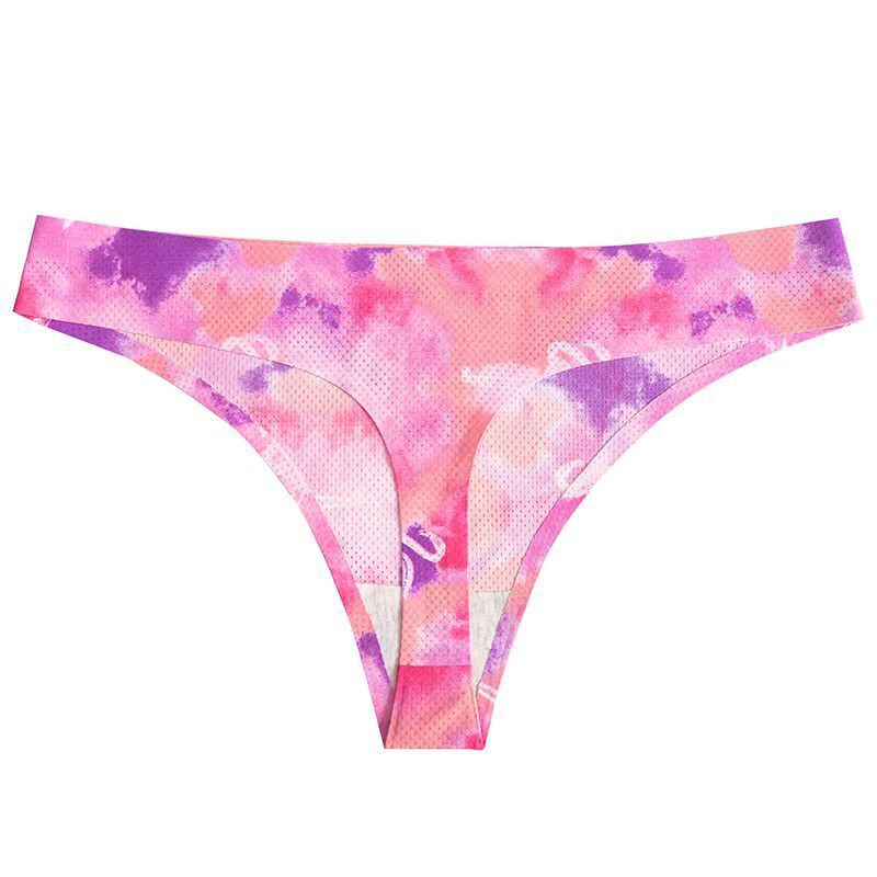 Mutilcolor Seamless Print Thongs G-String Panty