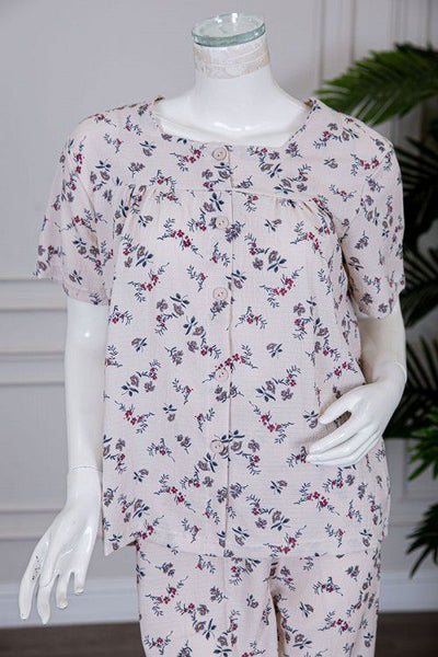 Women's Printed Top and Trouser Sleepwear - 2-Piece Set - Printed Sleepwear Set